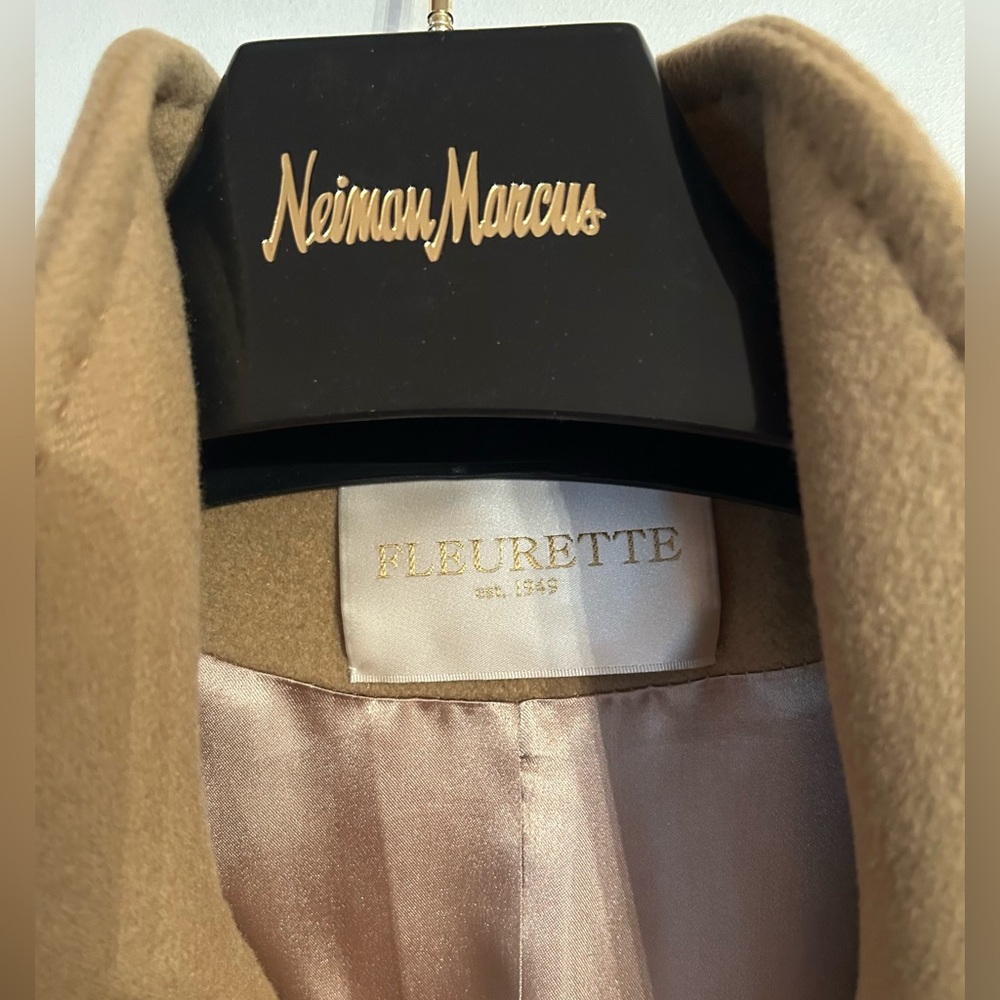 Fleurette Dawn Cashmere Blend Camel Car Coat - Mint Condition